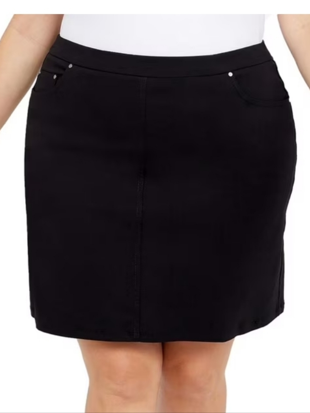 HEARTS OF PALM Women's Plus Size 20W Black Essentials Pull On Skort Skirt NWT!